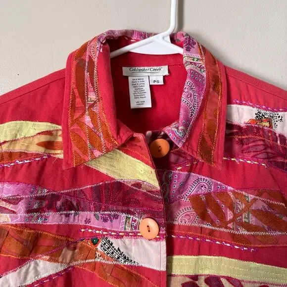 Coldwater Creek Jacket Size Petite Small Embellished Beaded Embroidered Boho - Picture 2 of 13